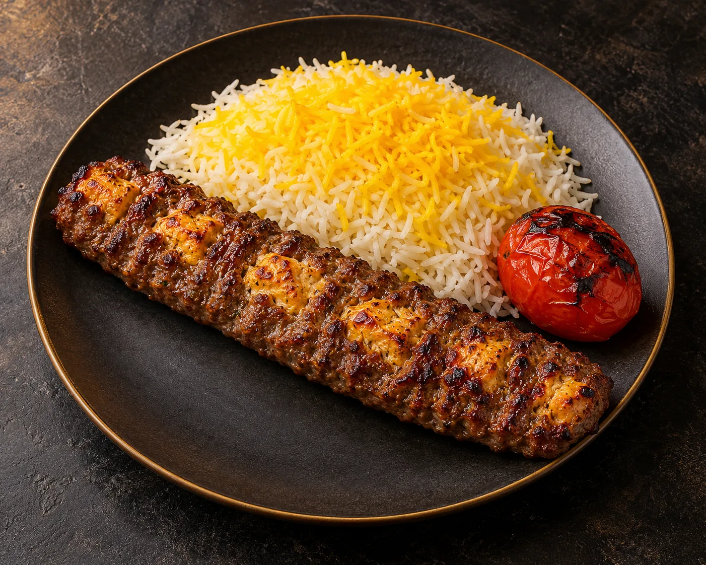 چلوکباب لقمه نگین‌دار